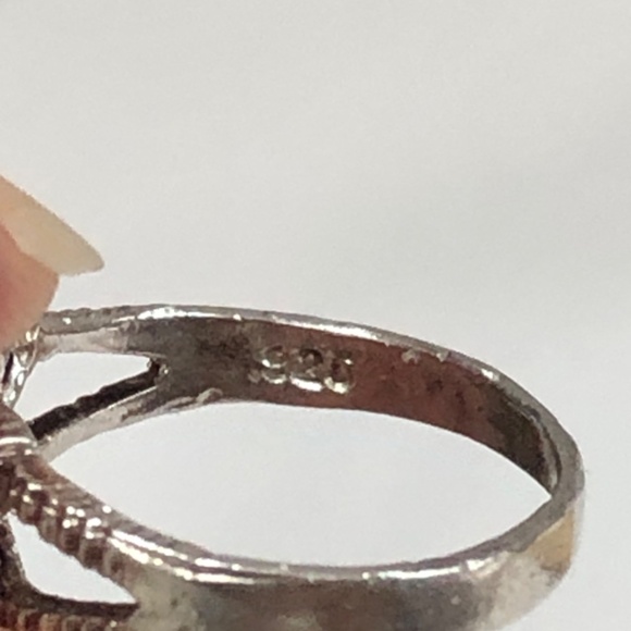 Three Floral Sterling Silver Rings Bundle & Earring Cuffs - Picture 7 of 16